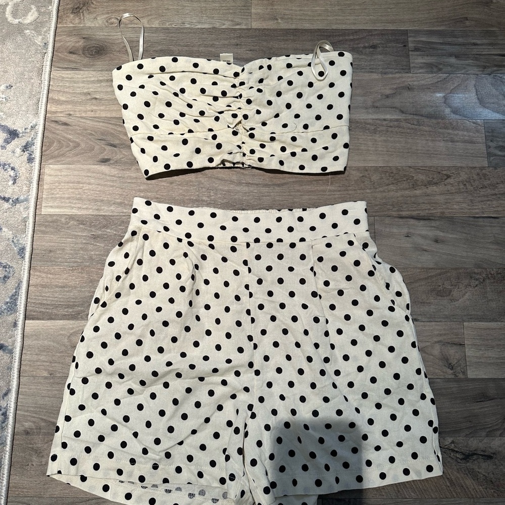Monteau Los Angeles Polka Dot Bandeau & Shorts Set